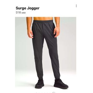 Mens Lululemon Surge Joggers Large Graphite Gray NWT